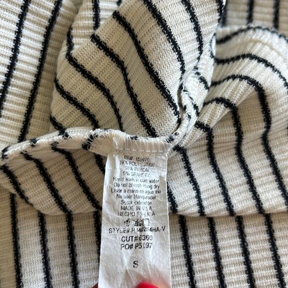 HUMMINGBIRD White & Black Stripe Drape Front Cardigan Women’s - Picture 9 of 9